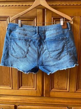 Womens 33”  Size 16 Level 99 Distressed Blue Cutoff Jean Shorts